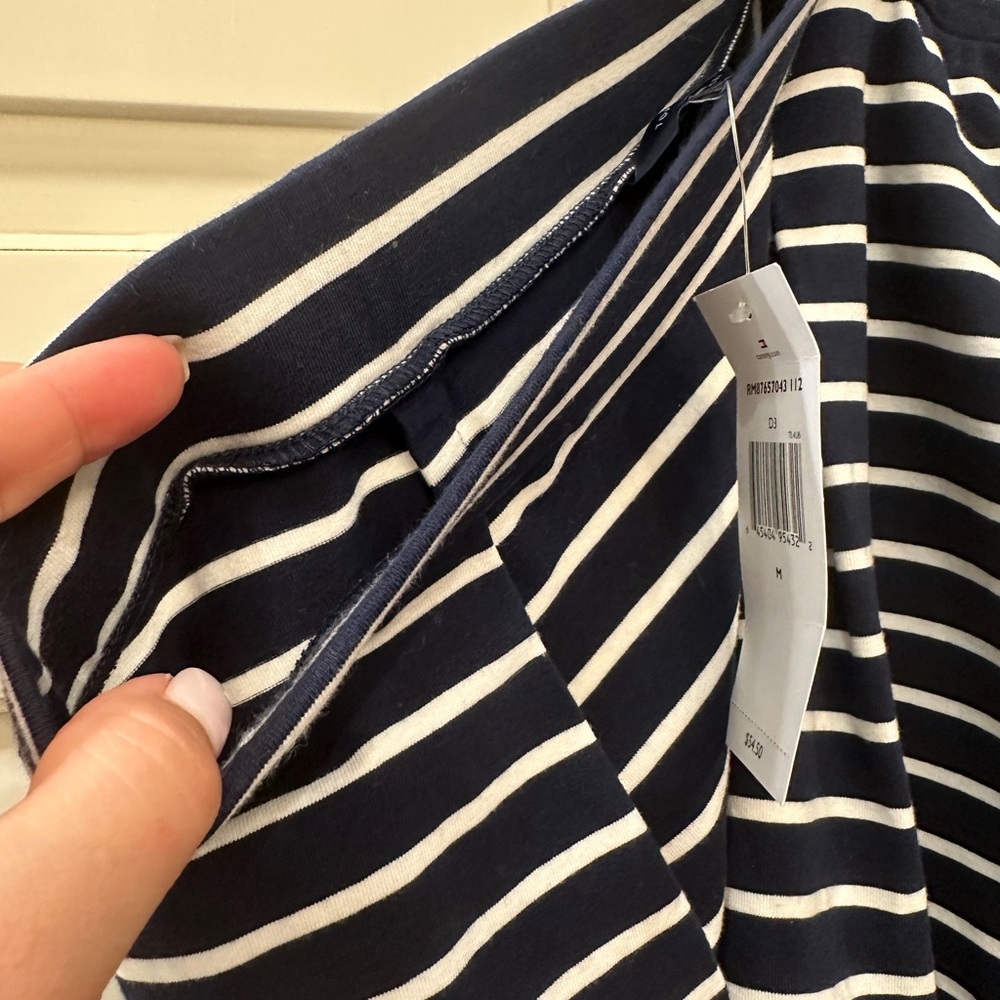 Tommy Hilfiger Blue and White A-Line Mini Skirt Casual - Picture 3 of 5